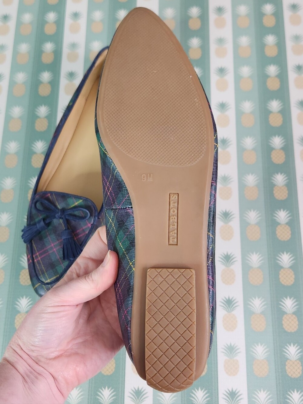 Talbots Tartan Plaid Francesca Pointed Toe Tassel Driving Moccasin - Picture 9 of 11